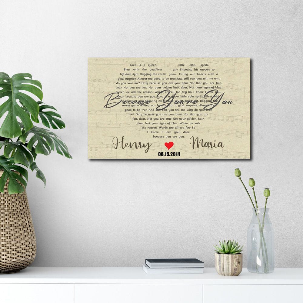 Because You're You Canvas, Poster, Personalized Valentine Canvas, Poster