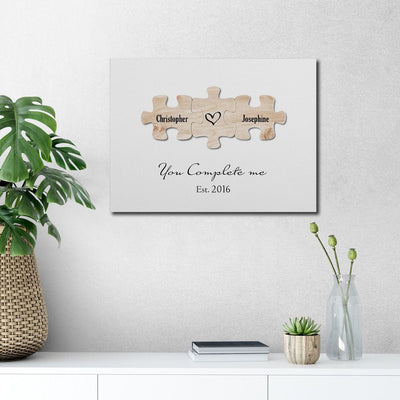 You Complete Me Puzzle Canvas, Poster, Personalized Valentine Canvas, Poster