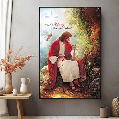 Personalized Cat Memorial Poster, Canvas , You Are Blessing That I Send To Them