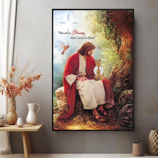 Personalized Cat Memorial Poster, Canvas , You Are Blessing That I Send To Them