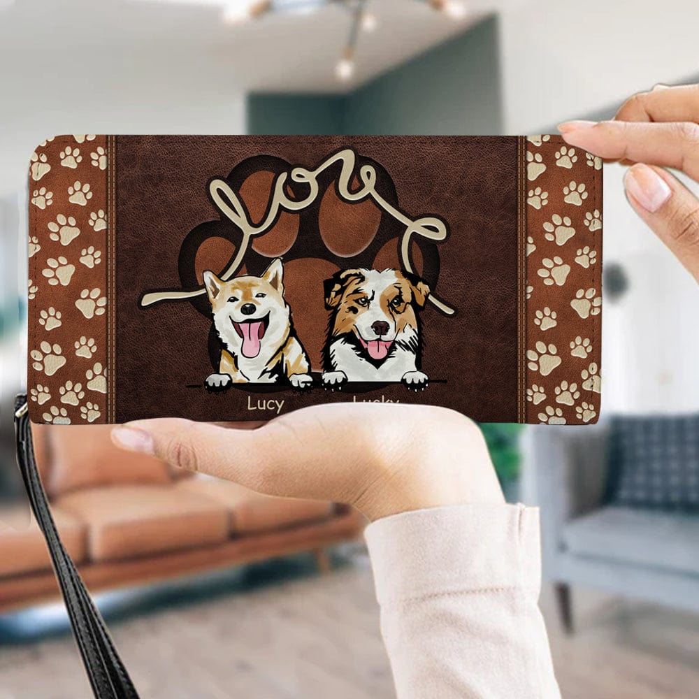 Cartera para perro personalizada de 20 x 11 cm: diseño personalizable con nombre y raza de perro con amor