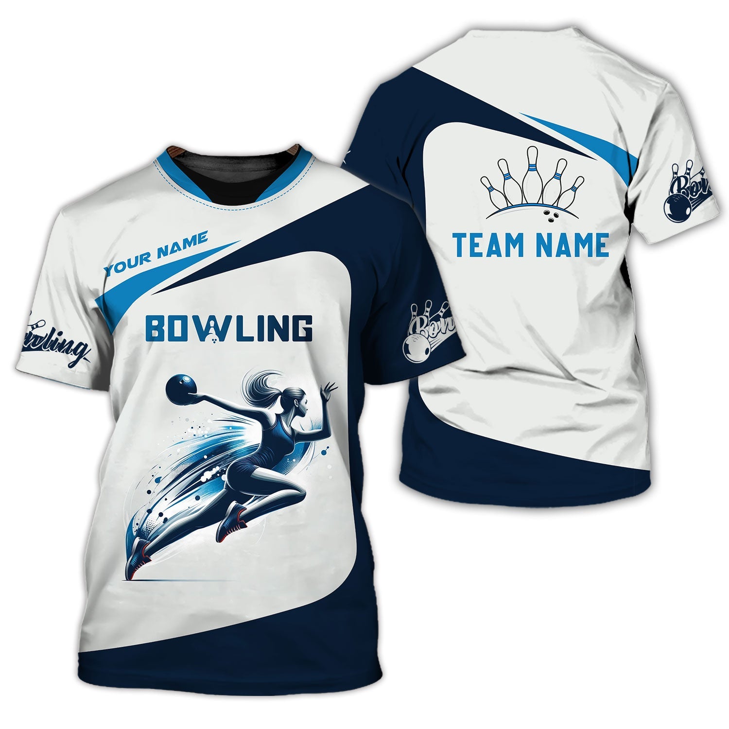 Personalized Bowling Team Shirt - Celebrate Your Strikes, All Over Printed