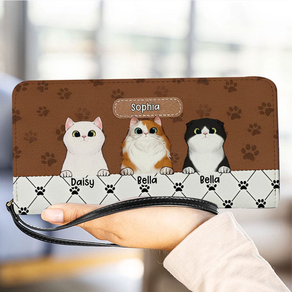 Personalized Cat Wallet 20x11cm,Personalized Dog Wallet 20x11cm - Customizable Cat, Dog Breed & Name Design With Handprint