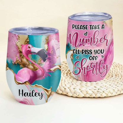 Vaso de vino con flamenco personalizado: elija un número y lo elegiré en breve