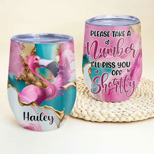 Vaso de vino con flamenco personalizado: elija un número y lo elegiré en breve