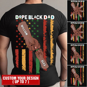 Personalized Family Shirt - Dope Black Dad Backside Design