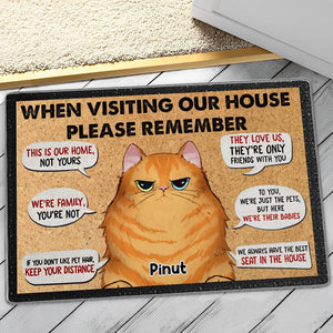 Personalized Cat Doormat - When Visiting Our House Please Remember