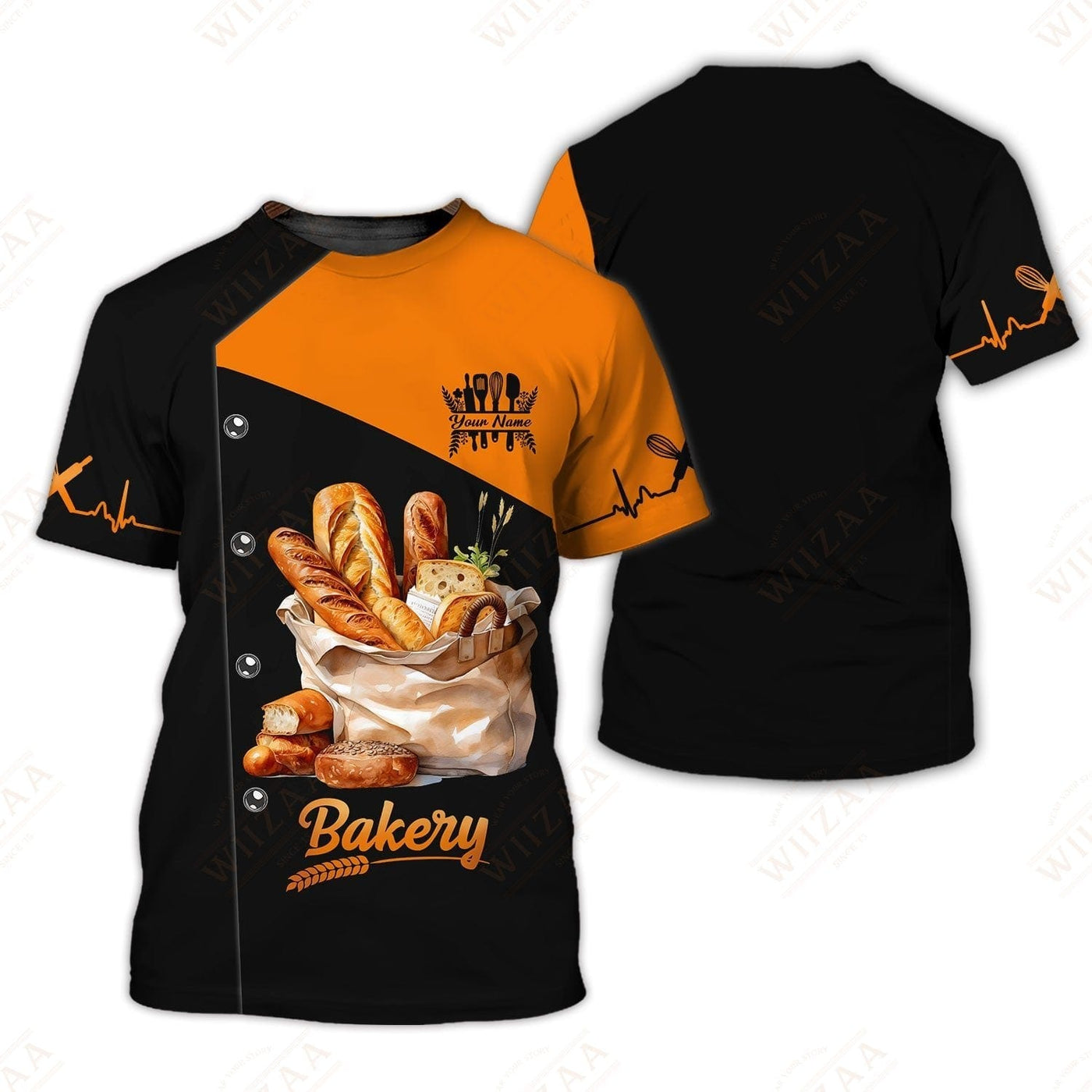 Personalized Baker Shirt - Diverse Bread Selection with Striking Contrast