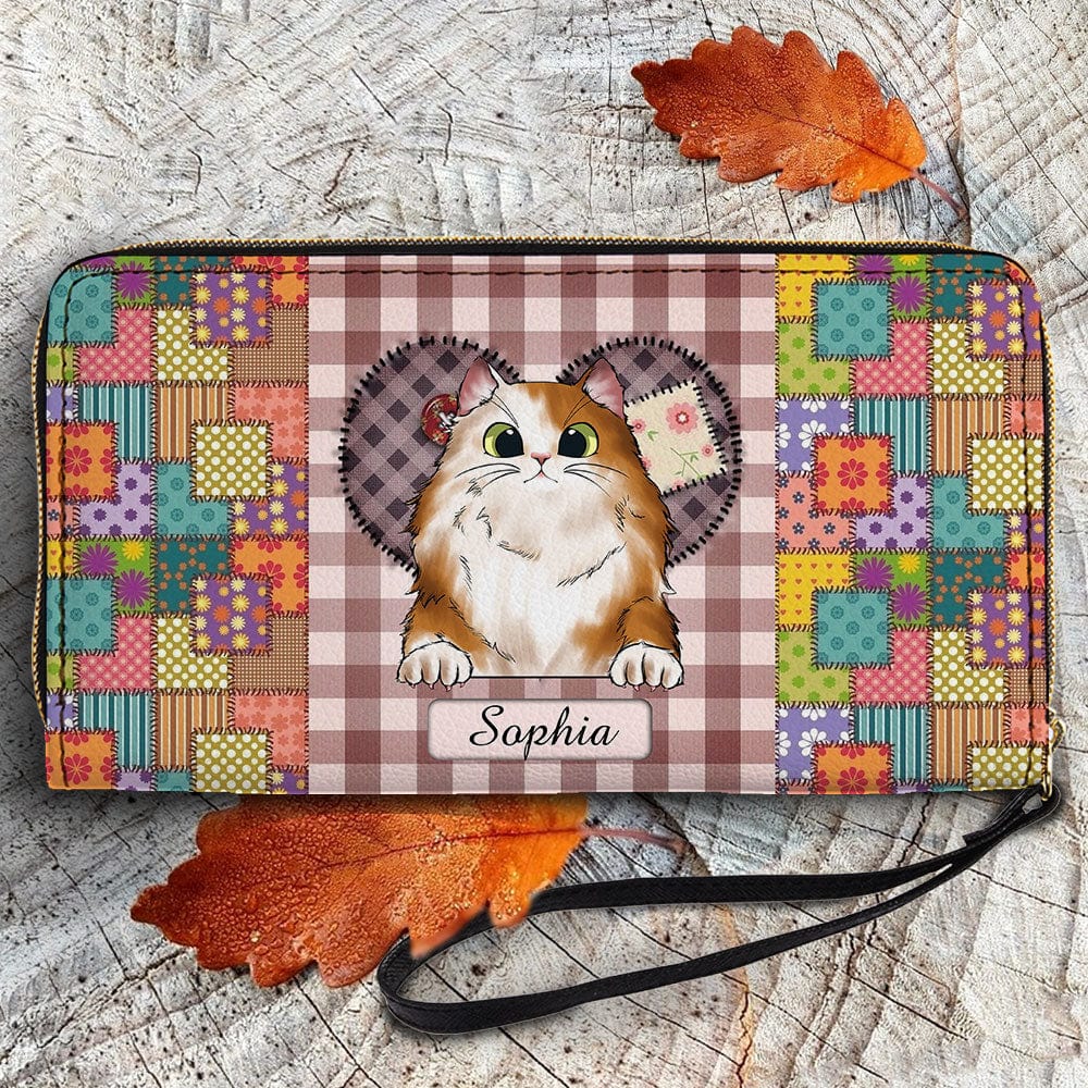Personalized Cat Wallet 20x11cm - Customizable Cat Breed & Name Design With Colorful Background