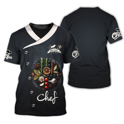 Personalized Chef Shirt - Refined Spice and Herb Layout for Culinary Experts