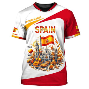 Custom Spain Shirt, Gift For Spain Lover, All Over Printed