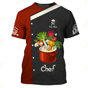 Camiseta de chef personalizada: gráficos de verduras de moda para aficionados a la cocina