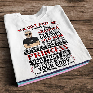 Personalized Man Shirt -  You Can't Scare Me, I Have A Crazy Grandpa