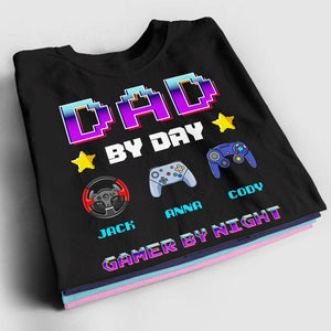 Personalized Family Shirt - Dad By Day, Game By Night