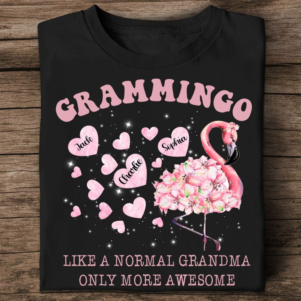 Personalized Flamingo Shirt - Grammingo Like A Normal Grandma Only More Awesome