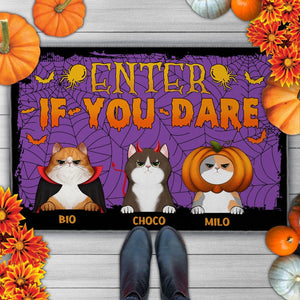 Personalized Cat Halloween Doormat - Enter If You Dare