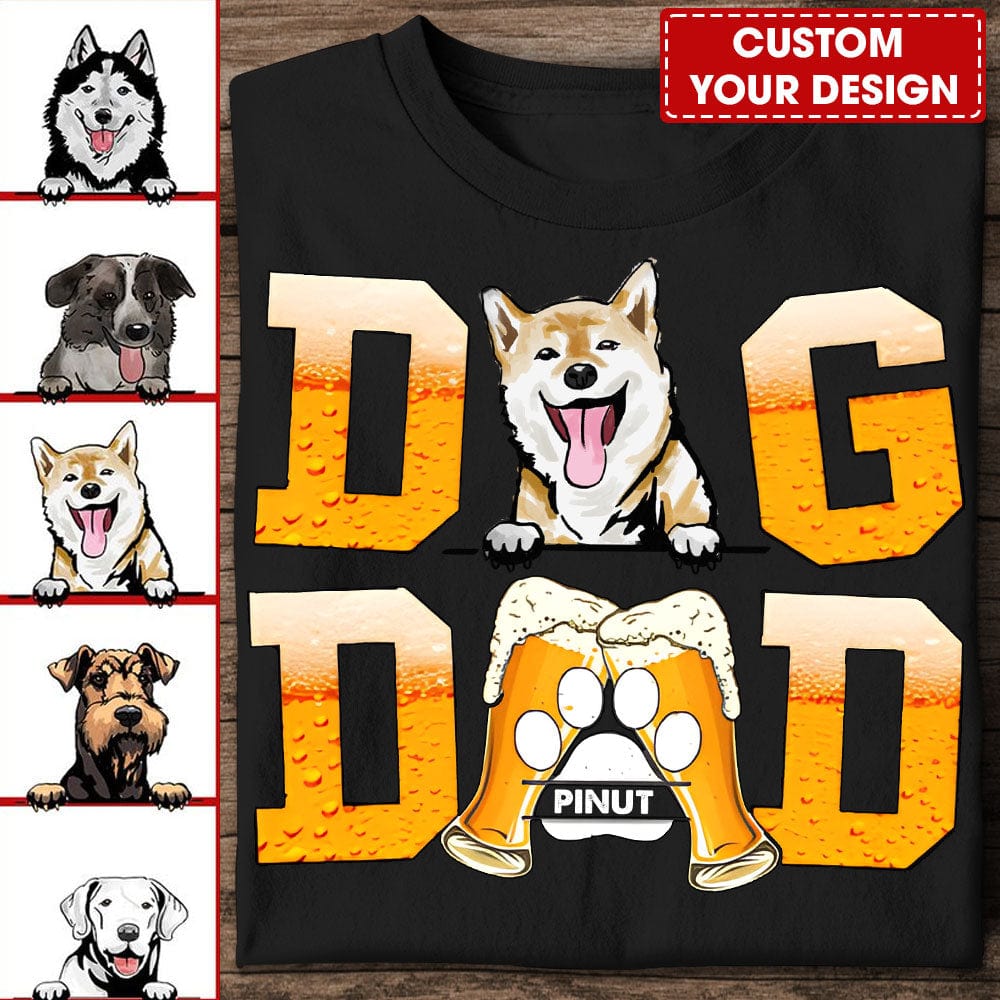 Personalized Dog Lover Shirt - Dog And Dad With Beer