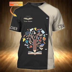 Camiseta personalizada con estampado integral para profesores: diseña un árbol del conocimiento