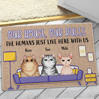 Personalized Cat Doormat - Our House,Our Rules