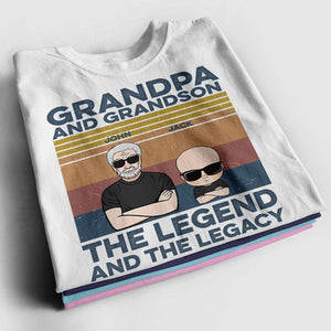 Personalized Family Shirt -  Grandpa & Grandson , The Legend And The Legacy