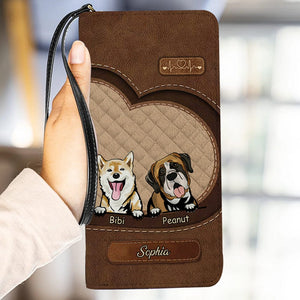 Cartera para perro personalizada de 20 x 11 cm: diseño personalizable con nombre y raza de perro y diseño de corazón