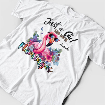 Camiseta personalizada con flamencos: solo una chica que ama los flamencos