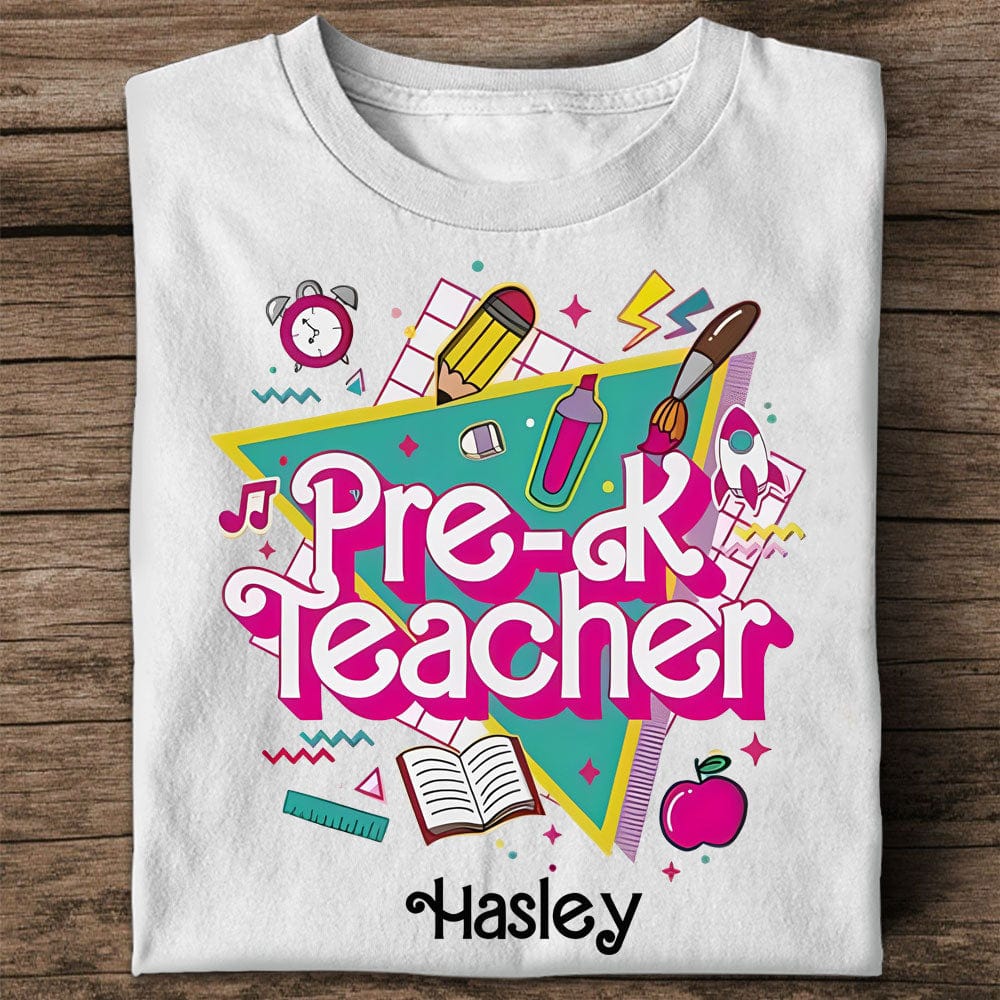 Personalized Teacher Shirt -  Pre-K Teacher Crafted With Love