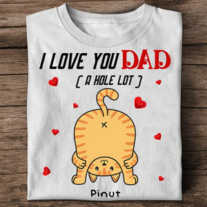 Camiseta personalizada para amantes de los gatos: te amo papá a todo pulmón