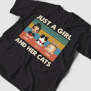 Personalized Cat Shirt - Just A Girl And Her Cats