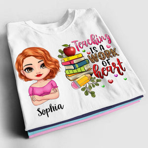 Camiseta personalizada para profesores: la enseñanza es una obra del corazón