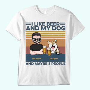 Camiseta personalizada para perro: me gusta la cerveza y mi perro