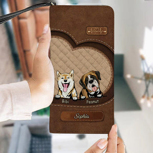 Cartera para perro personalizada de 20 x 11 cm: diseño personalizable con nombre y raza de perro y diseño de corazón