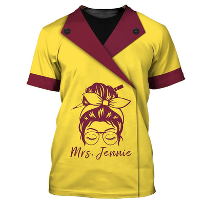 Personalized Teacher All Over Print Shirt - A Golden-Red Tribute To Teachers