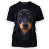 Dachshund All Over Print Shirt, All-Encompassing Pup Print Top, Complete Front-To-Back Artistry
