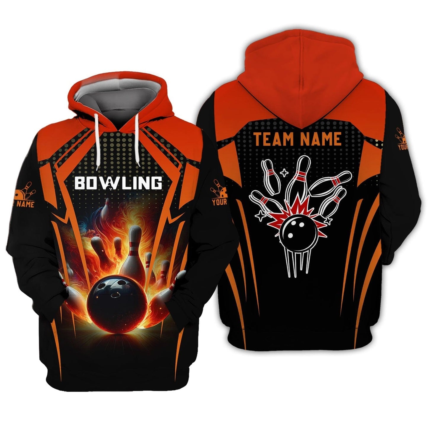 Personalized Bowling Team Shirt - Ignite Your Game, All Over Printed