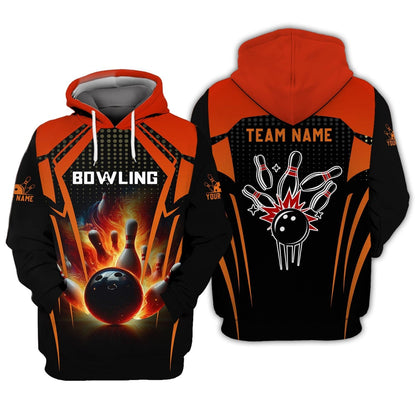 Personalized Bowling Team Shirt - Ignite Your Game, All Over Printed