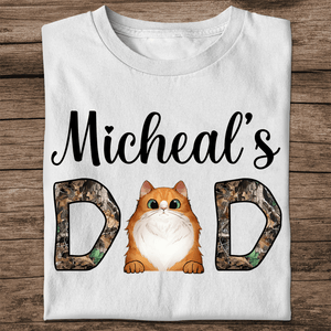 Personalized Cat Lover Shirt - US Flag DAD Edition with Your Name & Cat