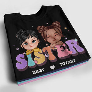 Personalized Sister Shirt - Customizable Design with Sisters Side By Side, Add Your Name