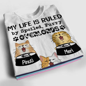 Personalized Cat Lover Shirt - My Life Is Ruled By Spoiled Furry Overlords