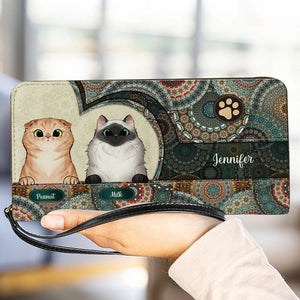 Personalized Cat Wallet 20x11cm - Customizable Cat Breed & Name Design, Featuring A Traditional Ethnic Background