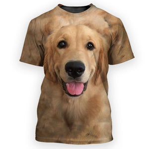 Golden Retriver All Over Print Shirt, 360-Degree Dog Print T-shirt, Standout In Every Angle