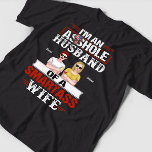 Camiseta de pareja personalizada: soy un marido imbécil de una esposa lista