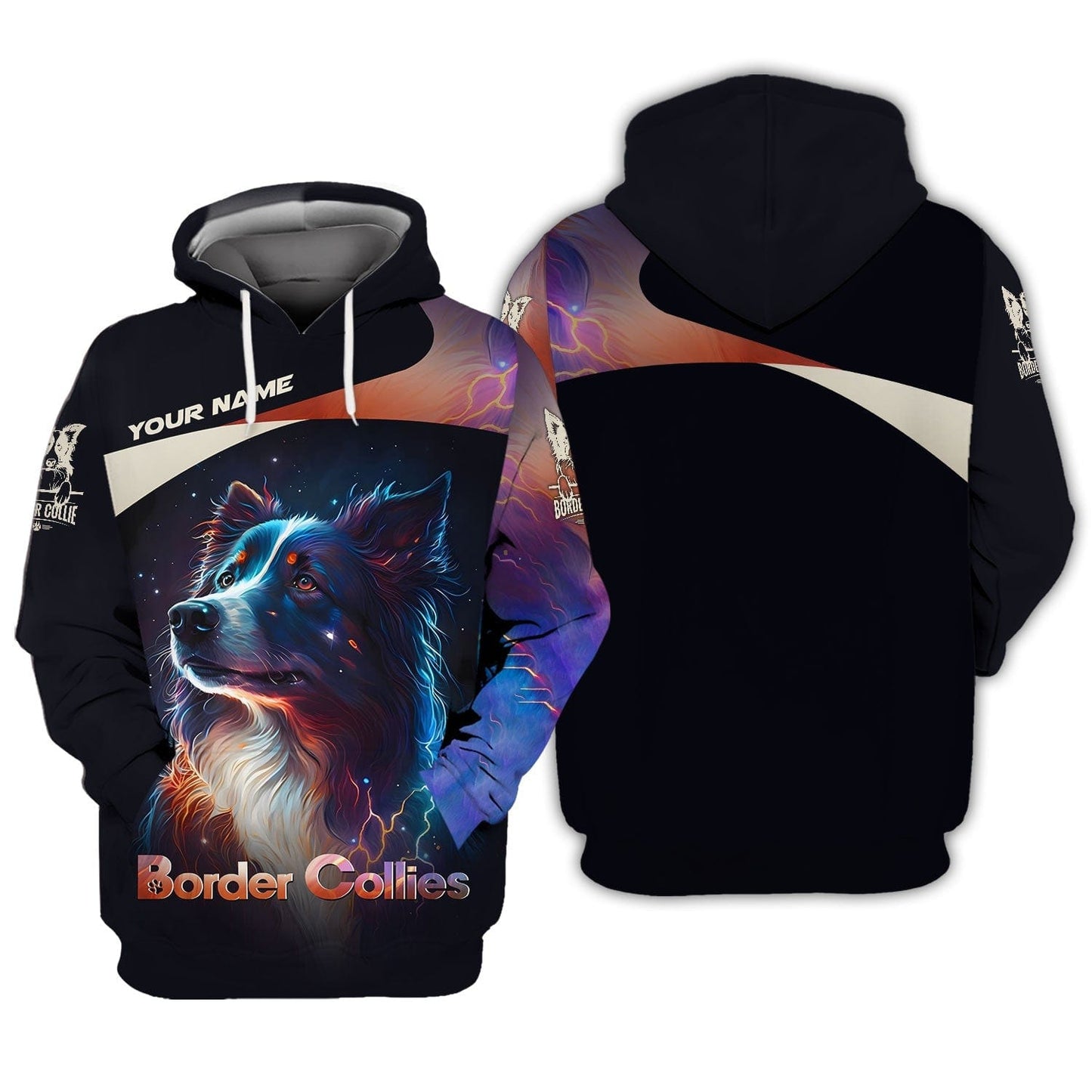 Border Collie With Galaxy Color Custom T-Shirts Border Collie 3D Shirt Gift For Dog Lover, All Over Printed