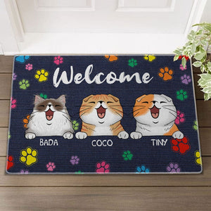 Personalized Cat Doormat - Welcome To My Home With My Cats