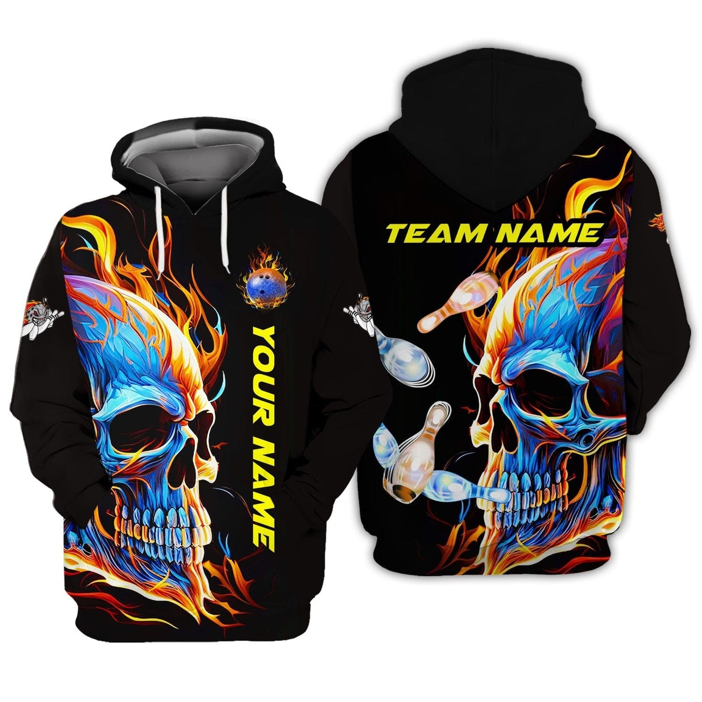 Personalized Bowling Team Shirt - Fire Up Your Game, All Over Printed