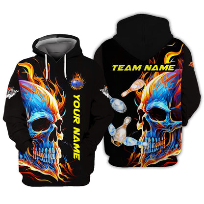 Personalized Bowling Team Shirt - Fire Up Your Game, All Over Printed