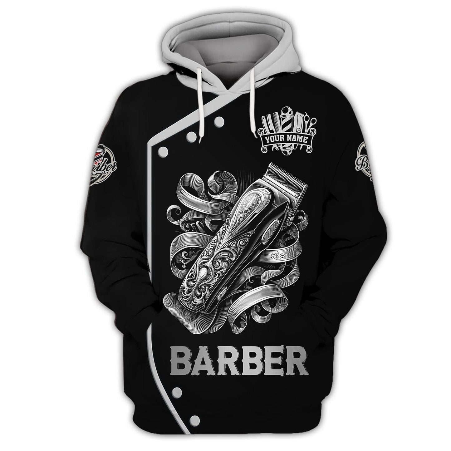 Hair Trimmer Tattoo 3D Shirt Barbershop Custom T-Shirts Gift For Barber, All Over Printed