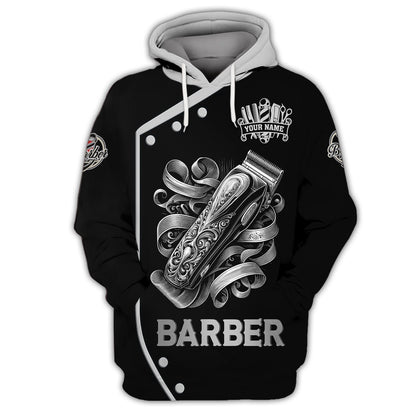 Hair Trimmer Tattoo 3D Shirt Barbershop Custom T-Shirts Gift For Barber, All Over Printed