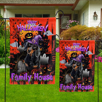 Personalized Dachshund House & Garden Flag, Happy Halloween, Welcome To My House
