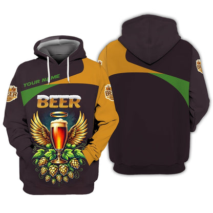 Beer Cup Personalized Name Shirt Custom Gift For Beer Lovers, All Over Printed